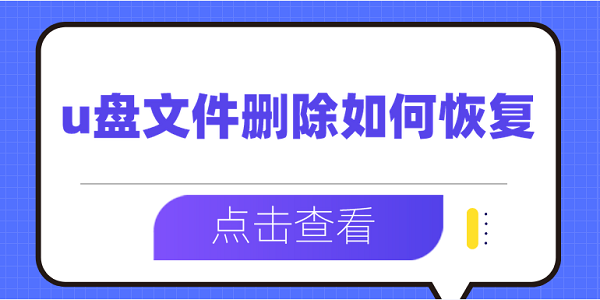 u盤文件刪除如何恢復 5個方法幫您找回