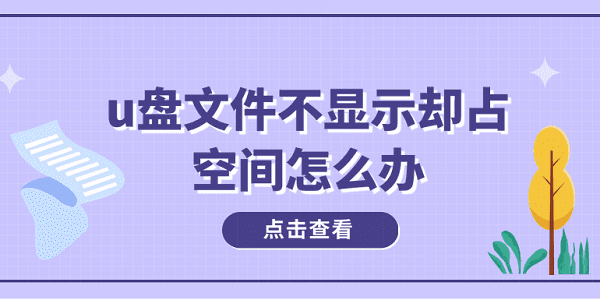 u盤文件不顯示卻占空間怎么辦？多種方式解決