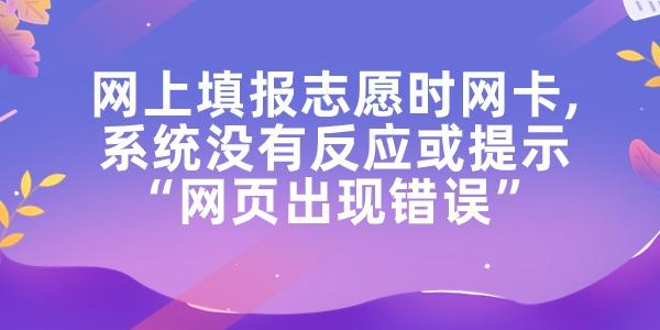 網(wǎng)上填報(bào)志愿時(shí)網(wǎng)卡系統(tǒng)沒有反應(yīng)或提示網(wǎng)頁出現(xiàn)錯(cuò)誤的處理方法