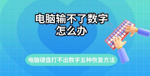 電腦輸不了數(shù)字怎么辦 電腦打不了數(shù)字五種恢復(fù)方法