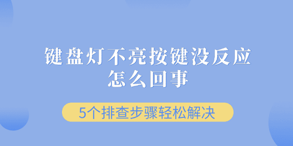 鍵盤(pán)燈不亮按鍵沒(méi)反應(yīng)怎么回事 5個(gè)排查步驟輕松解決