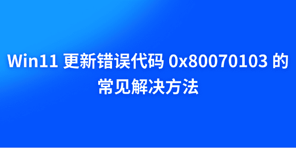 Windows 11 更新錯誤代碼 0x80070103 的常見解決方法