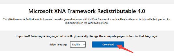 手動(dòng)下載安裝 XNA Framework 4.0