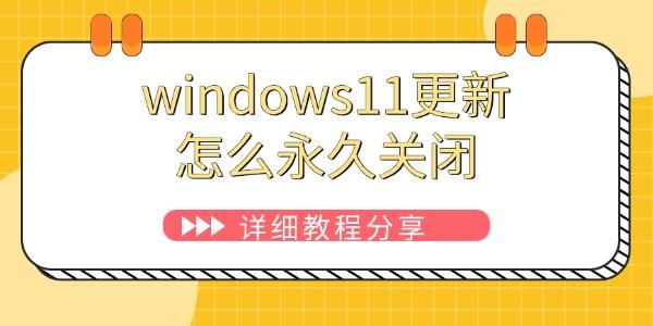 windows11更新怎么永久關閉 詳細教程分享 windows11更新怎么永久關閉 詳細教程分享
