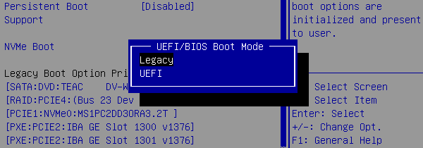 檢查啟動(dòng)模式