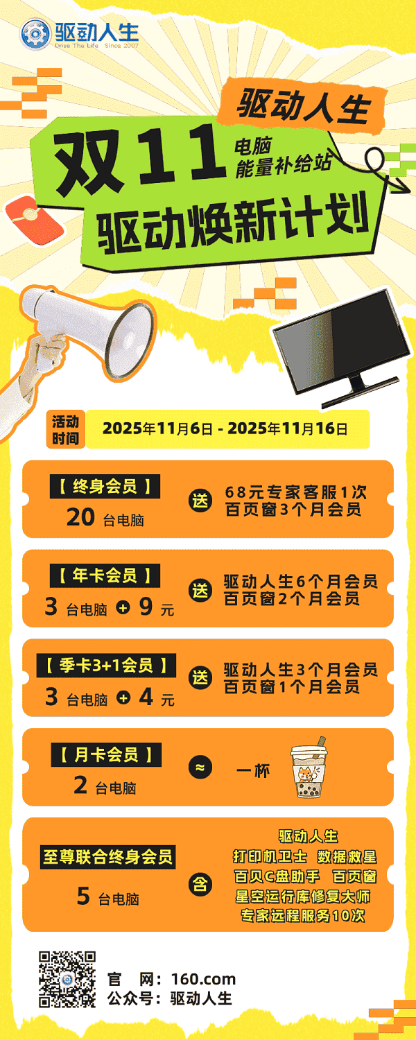 驅動人生雙十一活動