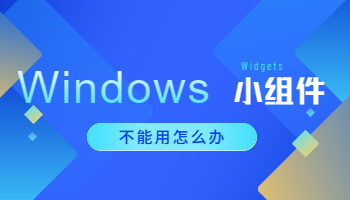 Windows 11小組件不能用怎么辦？
